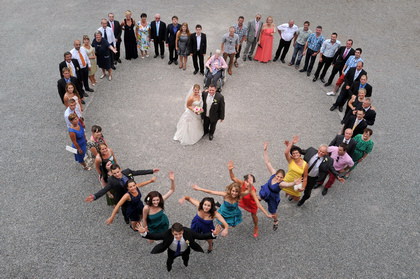 Gruppenbilder mal ganz anders<br>vom Hochzeitsfotografen - 